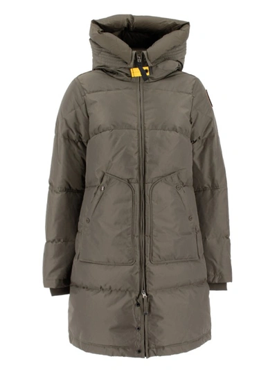 Shop Parajumpers Olive Green Long Down Jacket