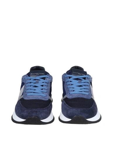 Shop Philippe Model Tropez 2.1 Sneakers In Suede And Nylon In Blue