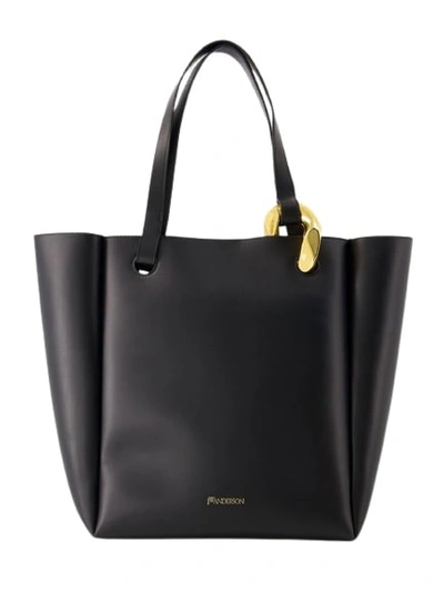 Shop Jw Anderson Chain Tote - Leather - Black