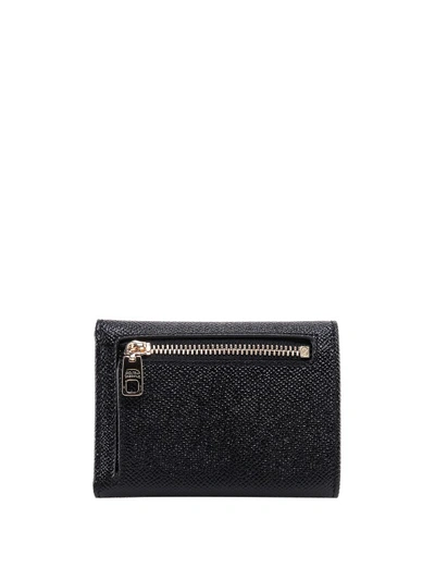 Shop Dolce & Gabbana Leather Wallet With Iconic Logo Detail In Black