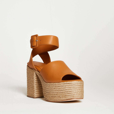 Shop Paloma Barceló Rope Leather Wedge Sandals In Brown