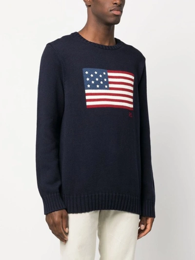Shop Polo Ralph Lauren Blue Cotton Sweater
