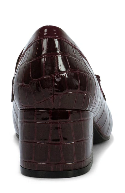 Donald Pliner Kressida Croc Embossed Tassel Loafer In Cherry