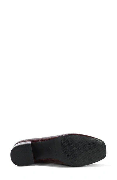 Shop Donald Pliner Kressida Croc Embossed Tassel Loafer In Cherry