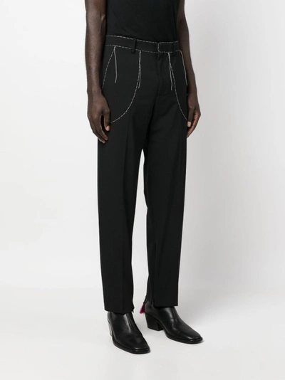 Shop Off-white Stitch Tailored Trousers In Black