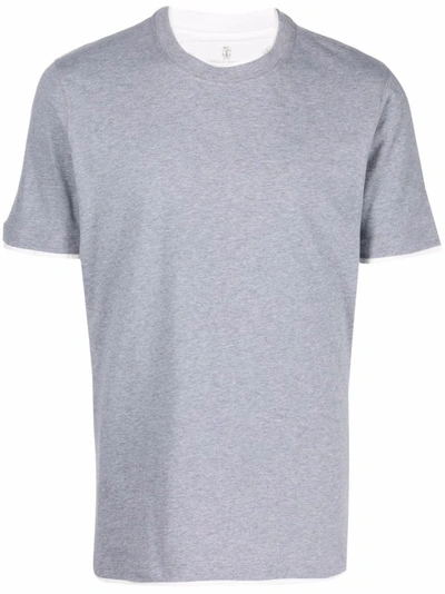 Shop Brunello Cucinelli Grey Short-sleeved T-shirt