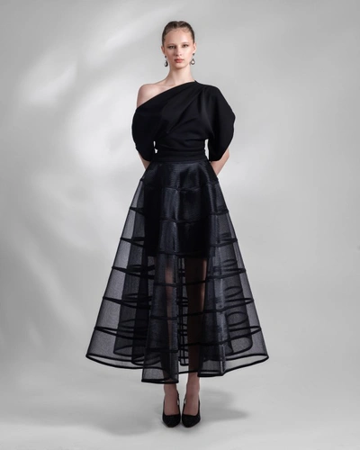 Shop Gemy Maalouf Cage-like Skirt - Long Skirts In Black