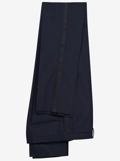 Shop Boglioli Navy Blue Virgin Wool Suit In Black