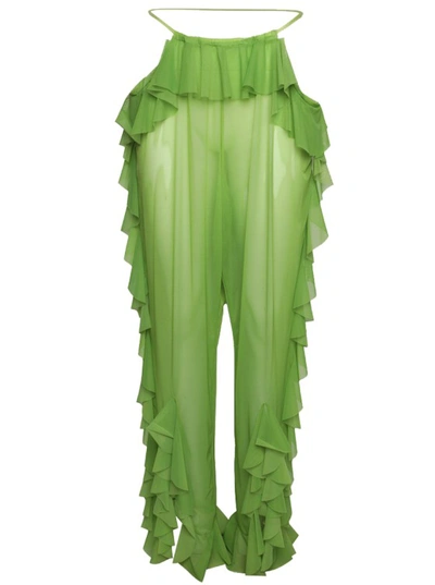 Shop Ester Manas Mermaid Ruffled Pant In Green