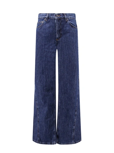 Shop Apc Jeans With Wide Leg In Blue