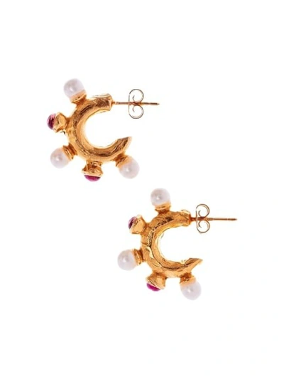 Shop Alighieri The Noctural Desire Pearl Garnet Earrings In Not Applicable