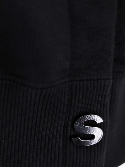 Shop Sacai Cotton Sweatshirt With S Detail In Black
