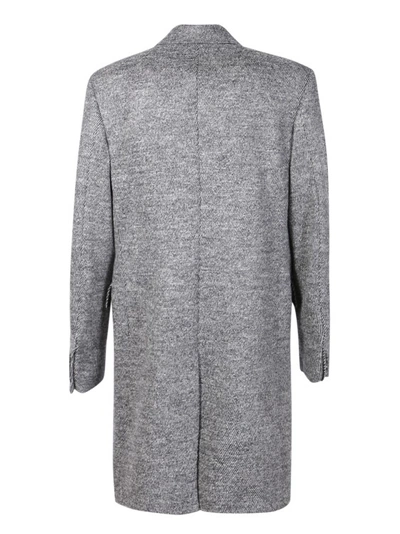 Shop Dolce & Gabbana Single-breasted Grey Wool Coat