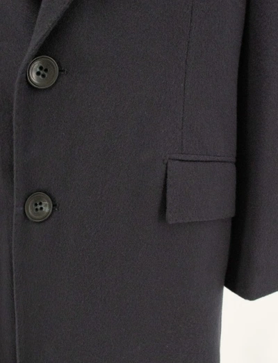 Shop Kiton Single-breasted Coat In Blue