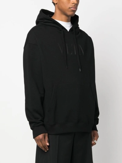 Shop Valentino Black Hooded Sweatshirt