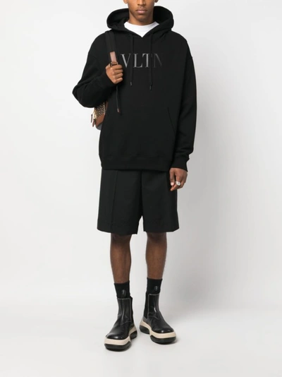 Shop Valentino Black Hooded Sweatshirt
