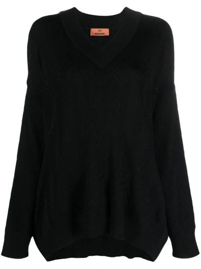 Shop Missoni Black Wool Blend Sweater