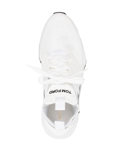 Shop Tom Ford White Lace-up Sneakers