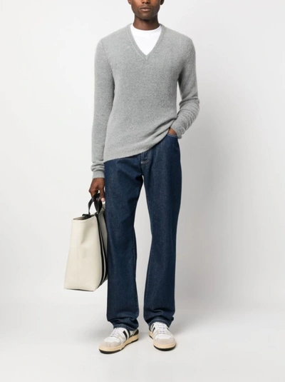 Shop Barena Venezia Grey Wool Blend Sweater