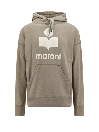 Shop Isabel Marant Cotton Sweatshirt With Flocked Logo In Grey