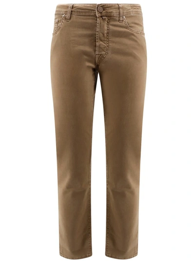 Shop Jacob Cohen Regular Slim Fit Cotton Trouser In Brown