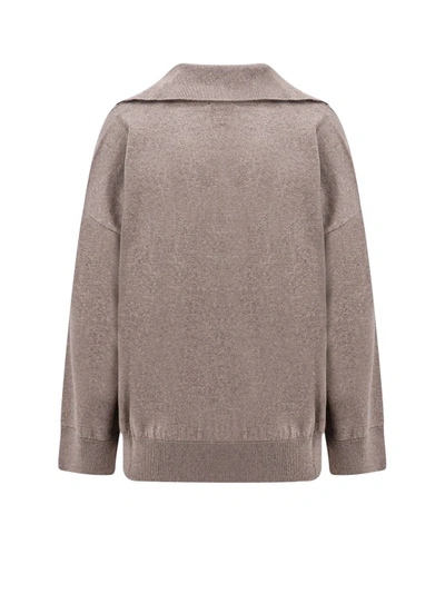 Shop Bottega Veneta Wool Polo Sweater In Grey