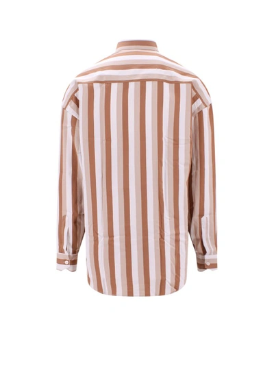 Shop Costumein Striped Pattern Viscose Blend Shirt In Pink