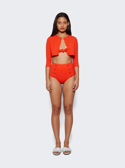 Shop Lisa Marie Fernandez Poppy High Waist Bikini Set In Orange