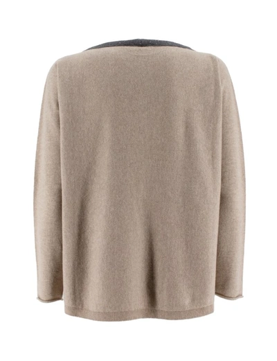 Shop Le Tricot Perugia Crew Neck Sweater In Brown