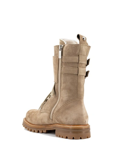 Shop Kiton Beige High Boots In Brown