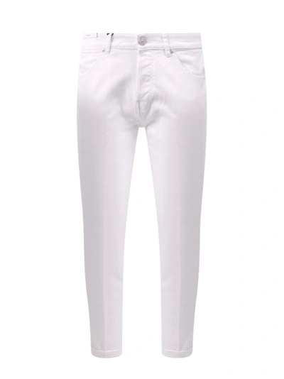 Shop Pt Torino Stretch Cotton Trouser In White