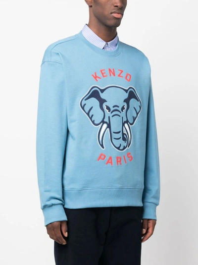 Shop Kenzo Clear Blue Cotton Sweatshirt
