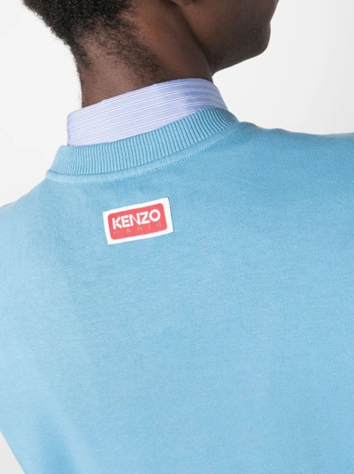 Shop Kenzo Clear Blue Cotton Sweatshirt