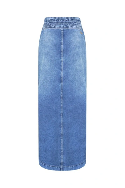 Shop Hi Lo Wear Skirt New York Jeans In Blue