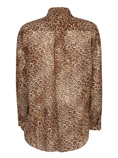 Shop Dsquared2 Leopard Print Blouse In Brown