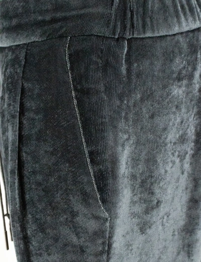Shop Fabiana Filippi Velvet Jogger Trousers In Grey