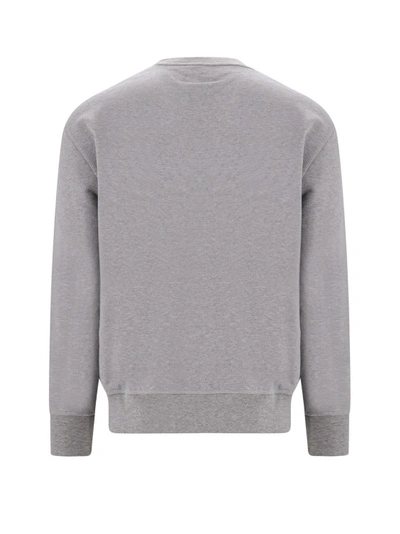Shop Alexander Mcqueen Cotton Sweatshirt With Graffiti Logo In Grey