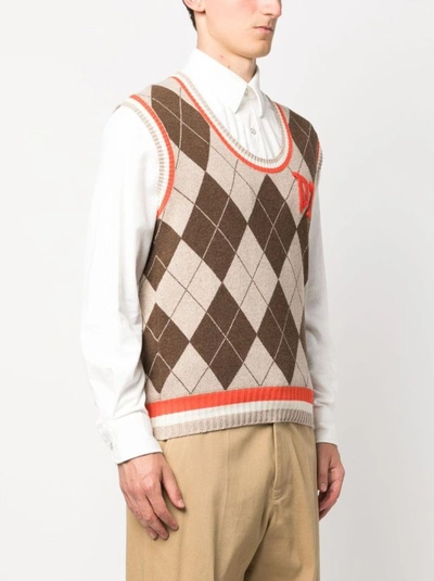 Shop Dsquared2 Multicolour Logo Embroidered Knit Vest In Multicolor