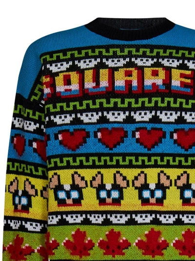 Shop Dsquared2 Multicolor All-over Graphic Motifs Sweater