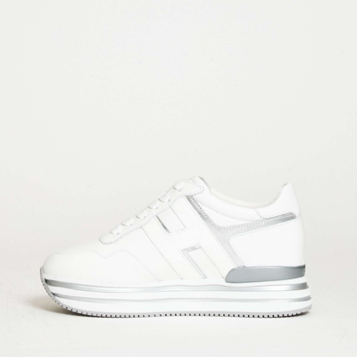 Shop Hogan Midi Sneakers In White Leather