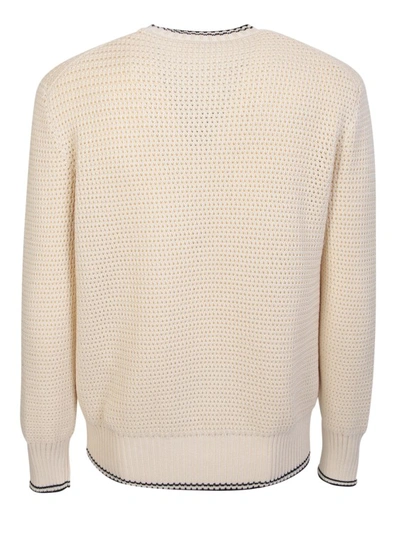 Shop Alexander Mcqueen Soft Cotton Knit Crewneck Sweater In Neutrals