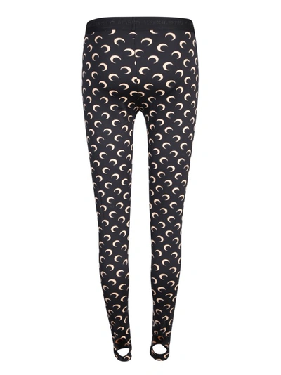 Shop Marine Serre Leggings With Characteristic All-over Logo In Black