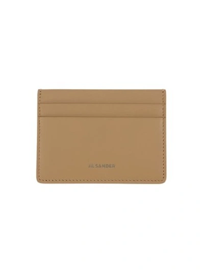 Shop Jil Sander Holder Cardholder - Leather - Beige In Brown
