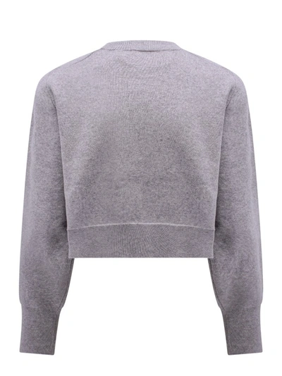 Shop Rotate Birger Christensen Organic Cotton And Cashmere Sweater In Grey