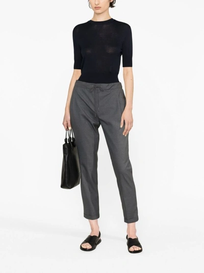 Shop Fabiana Filippi Grey Wool Cropped Trouser