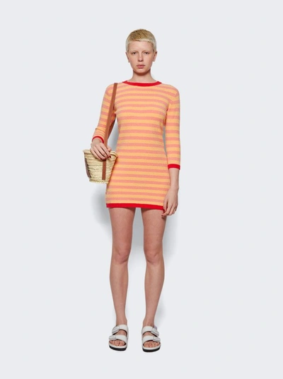 Shop Alexandra Golovanoff Cam Striped Dress In Orange
