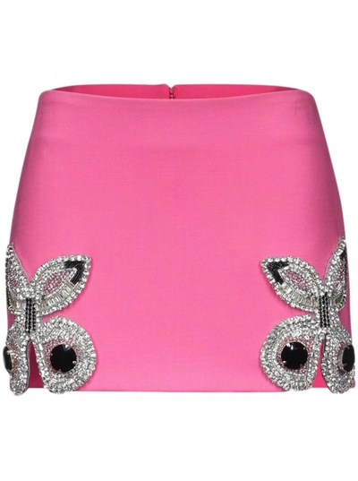 Shop Area Embroidered Butterfly Mini Skirt In Pink