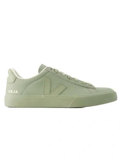 Shop Veja Campo Sneakers - Leather - Khaki In Green
