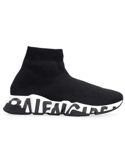 Shop Balenciaga Speed Graffiti Sock Sneakers In Black