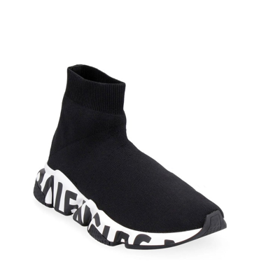 Shop Balenciaga Speed Graffiti Sock Sneakers In Black